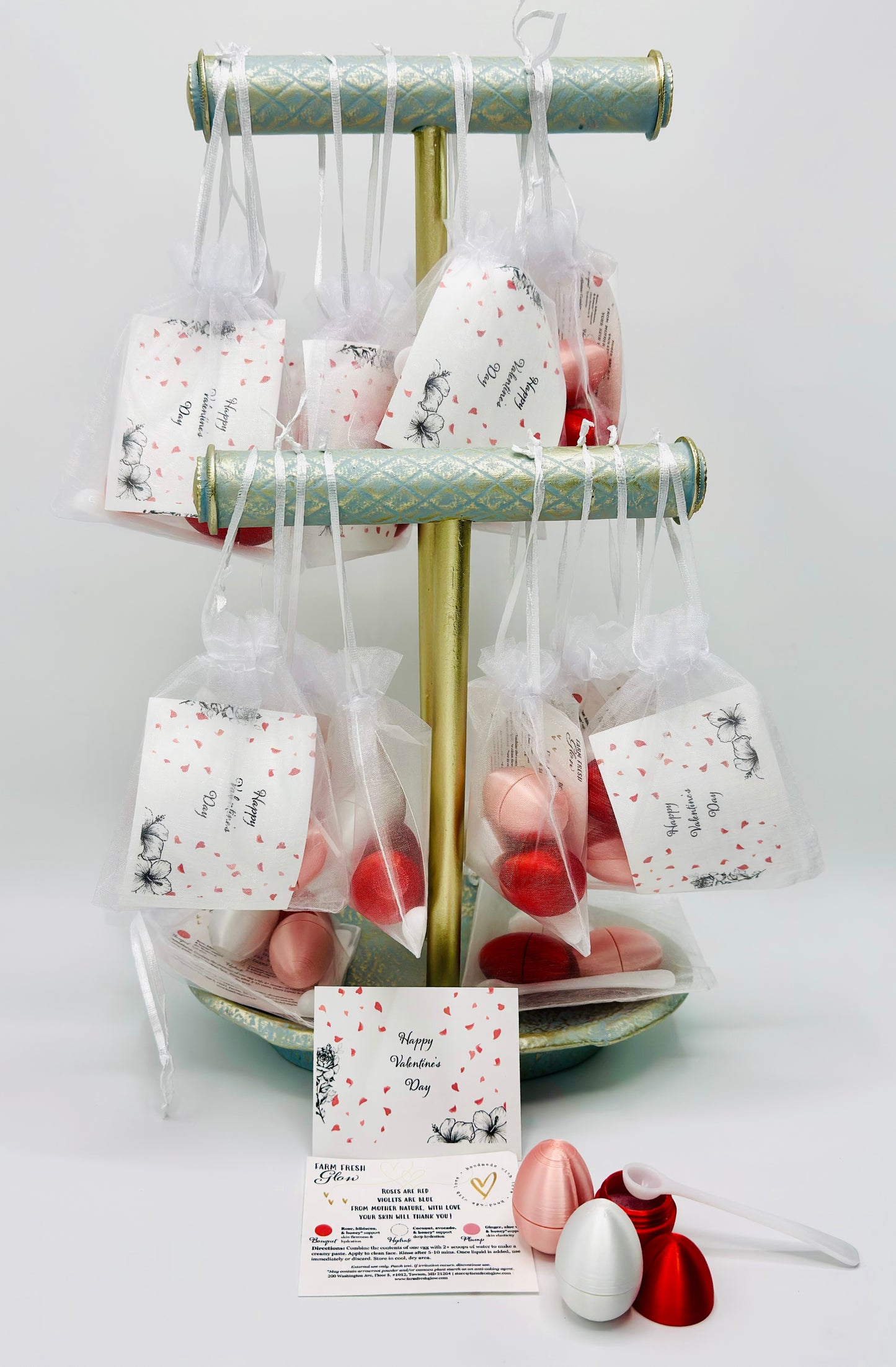 Valentine’s Day Mini Spa Mask Gift Set – Sample Size Self-Care Trio for Teens & Galentines (Unique Valentines, Candy-Free)